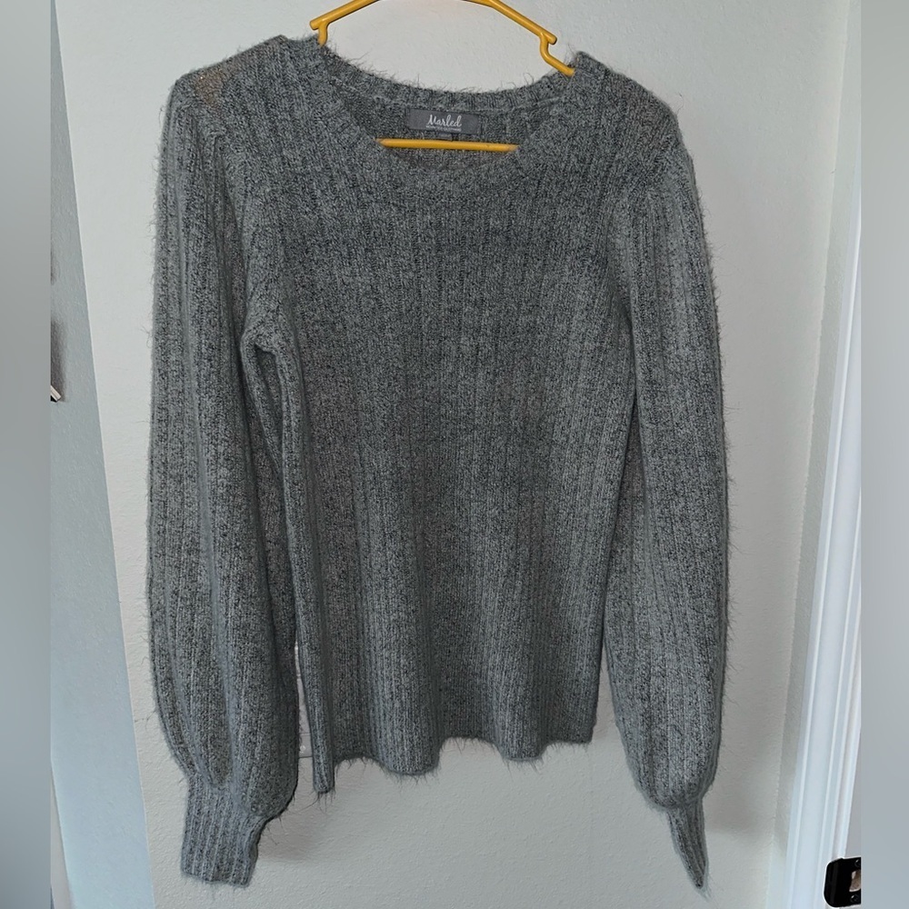 Marled Gray Crew Neck Sweater